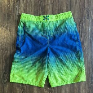 Body Glove Blue and Green Swim Trunks with Ombré Design